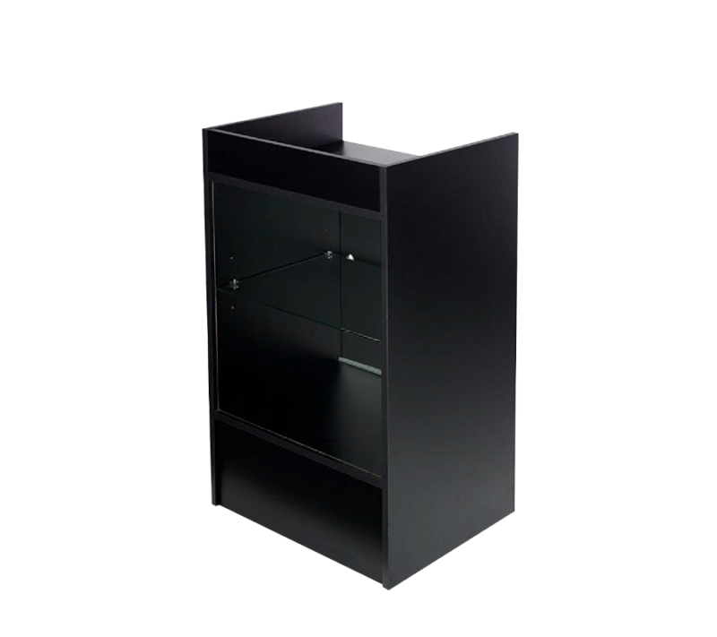 Black 38" Cash Register w/ Front Glass Front View