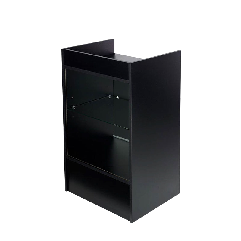 Black 38" Cash Register w/ Front Glass Front View
