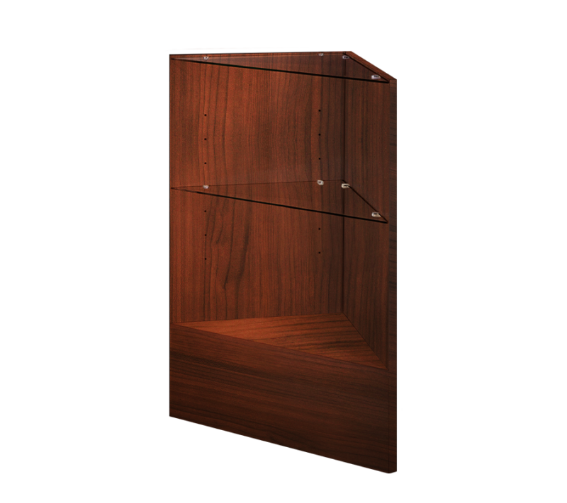 Cherry Triangle Corner Display with Glass Shelves