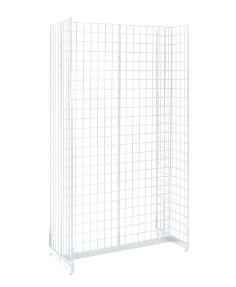 2' x 7' Grid Panels w/ Gondola Base - White | Store Displays®