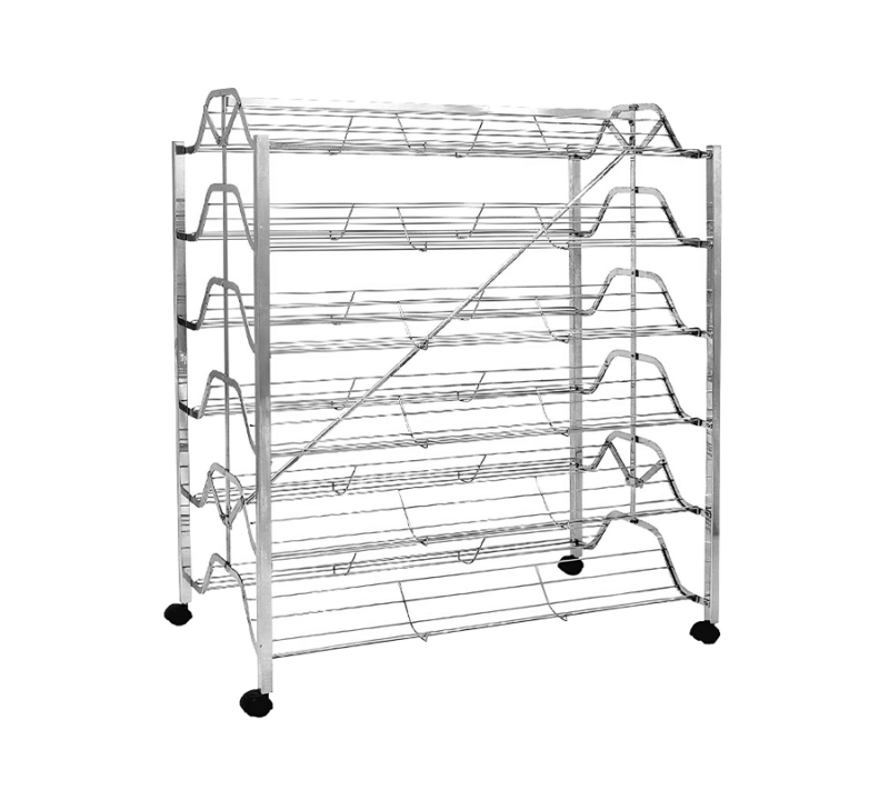 6-TIER FOLDING SHOE RACK - CHROME