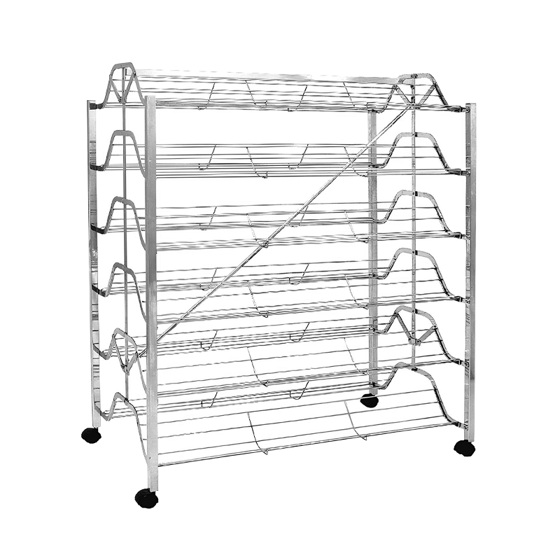 6-TIER FOLDING SHOE RACK - CHROME