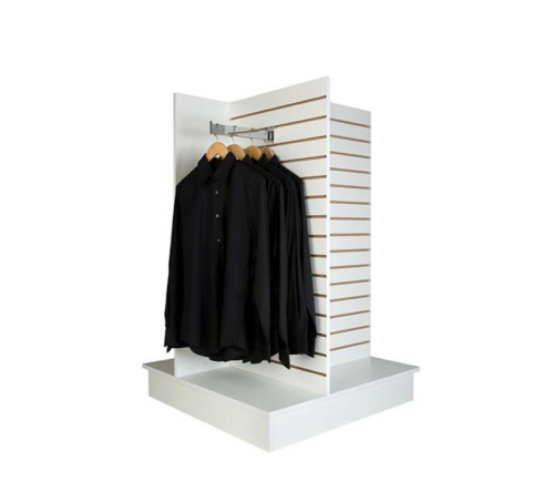 4 Way Slatwall Pinwheel Display - White | Store Displays®