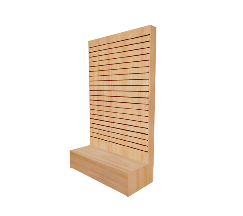 L Shaped Slatwall Display - Maple