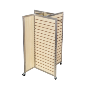 4 Panel Slatwall Pinwheel Merchandiser - Maple