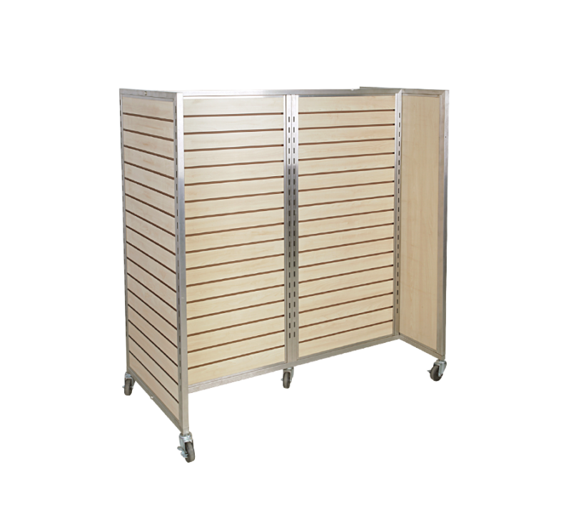 Gondola Slatwall 3 Panel Merchandiser w/ Satin Nickel Frame