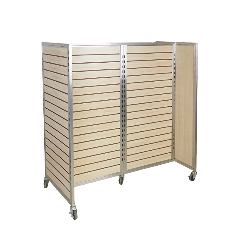 Gondola Slatwall 3 Panel Merchandiser w/ Satin Nickel Frame