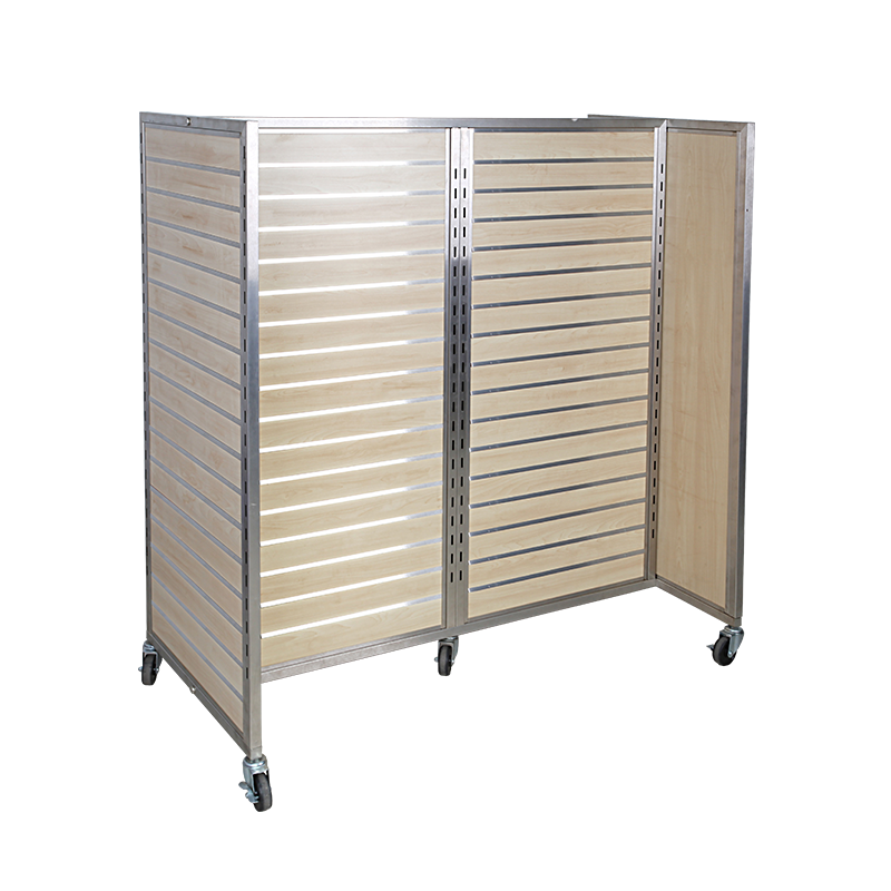 Gondola Slatwall 3 Panel Merchandiser w/ Satin Nickel Frame