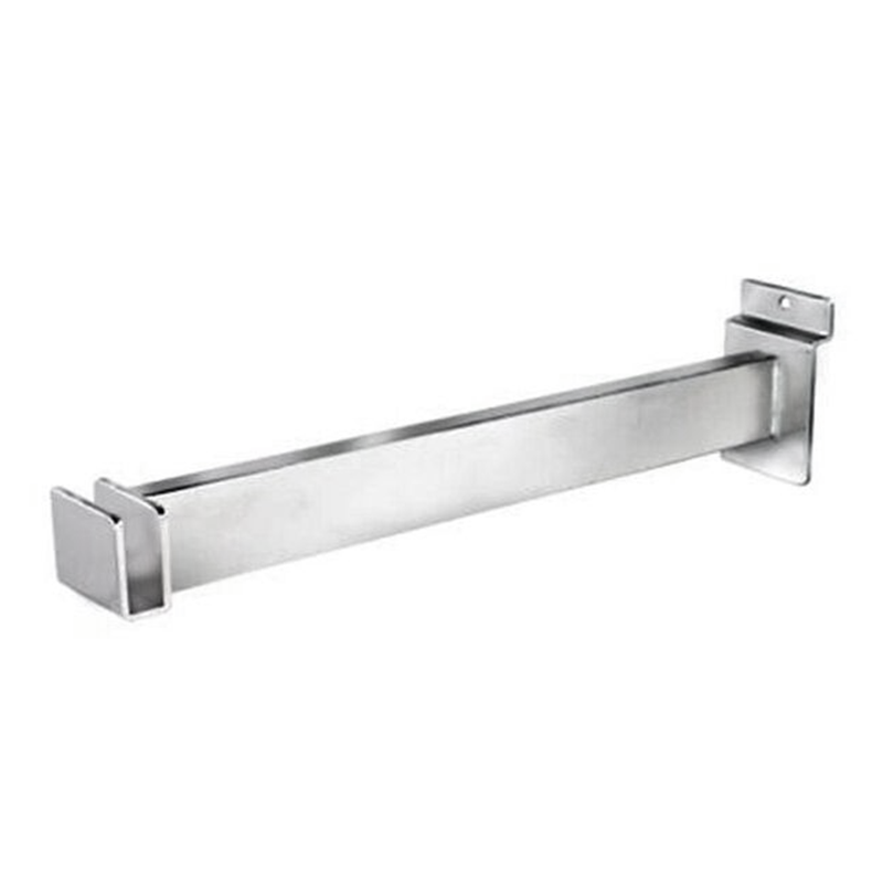 Chrome 12" Rectangular Hangrail Bracket For Slatwall
