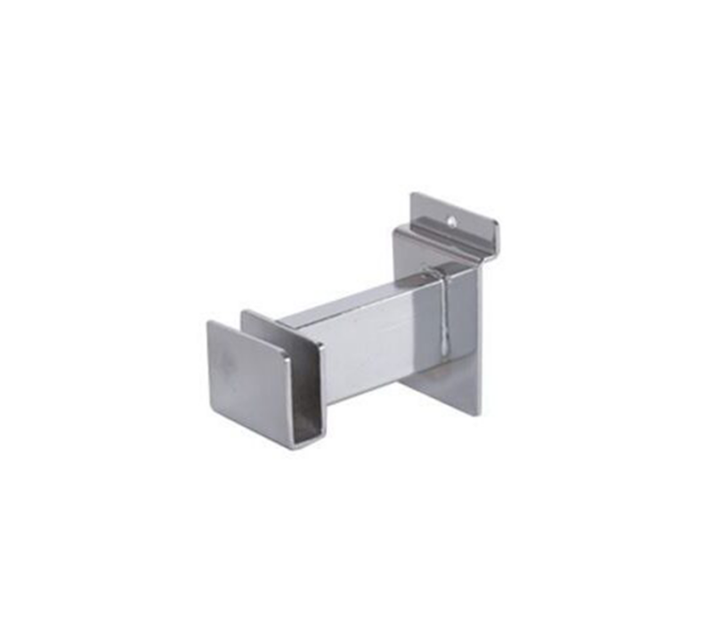 Chrome 2" Rectangular Hangrail Bracket For Slatwall