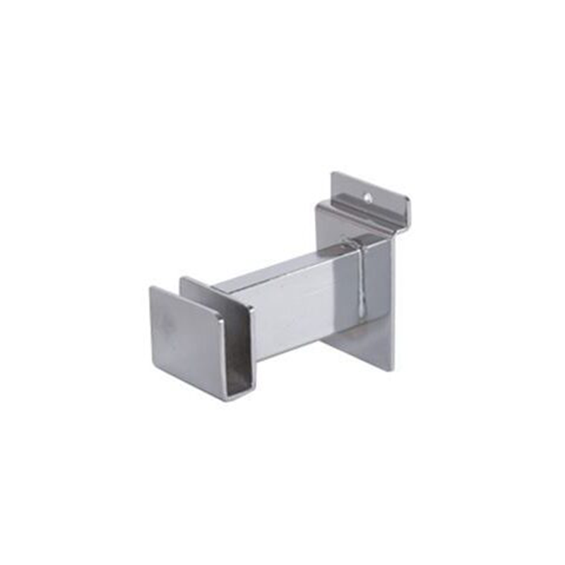 Chrome 2" Rectangular Hangrail Bracket For Slatwall