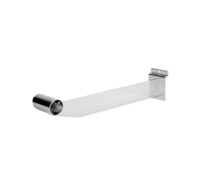Chrome 12" Round Tubing Hangrail Bracket For 1 & 1/4" For Slatwall