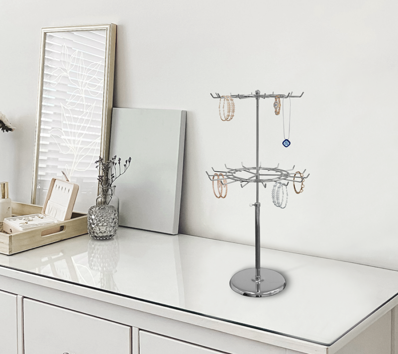 2-Tier Revolving Counter Top Rack - Chrome