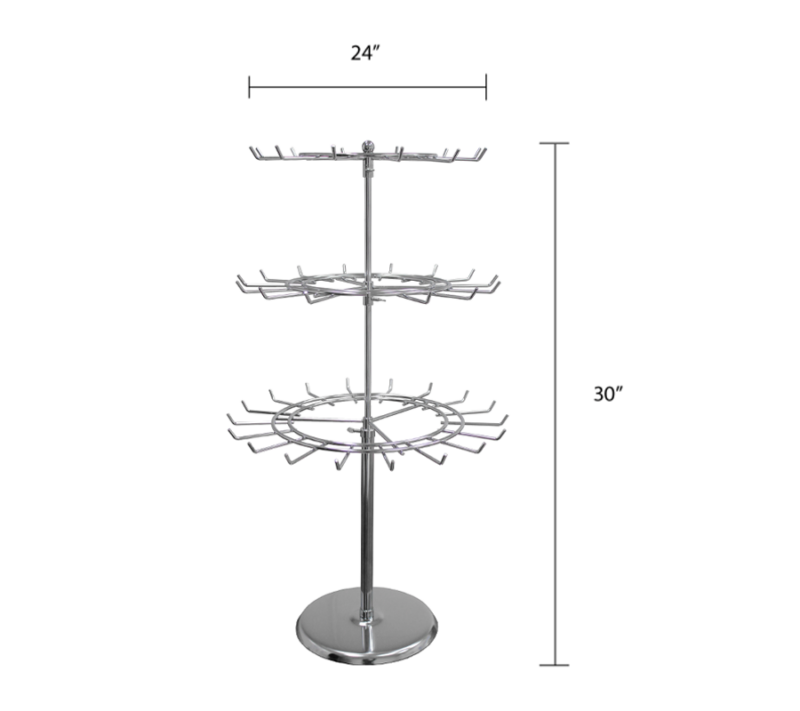 3-Tier Revolving Counter Top Rack - Chrome