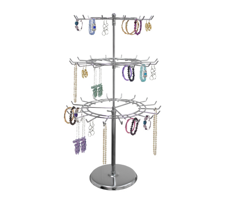 3-Tier Revolving Counter Top Rack - Chrome