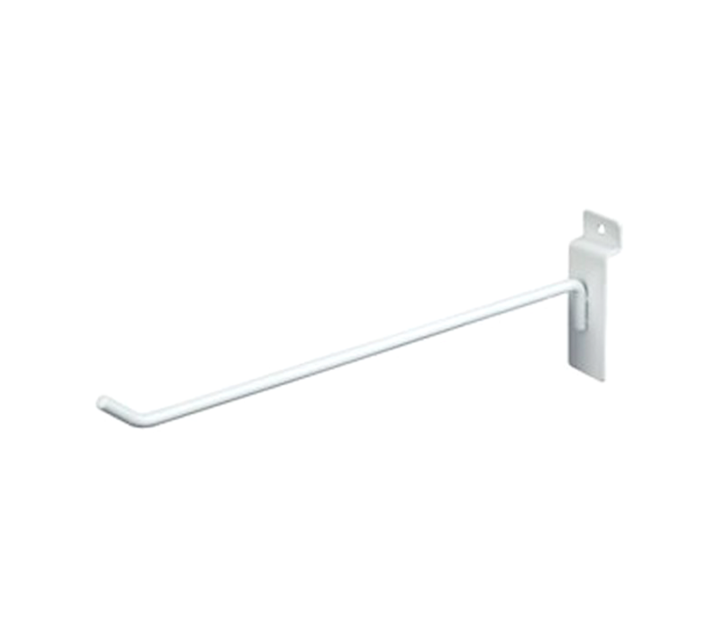 White 10" Slatwall Hook