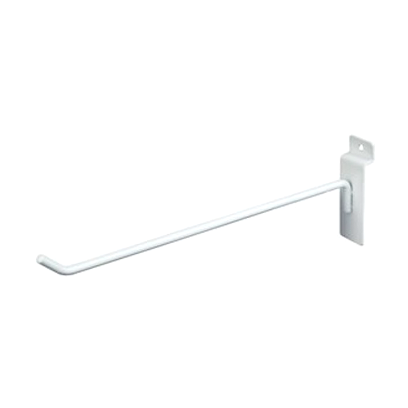 White 10" Slatwall Hook