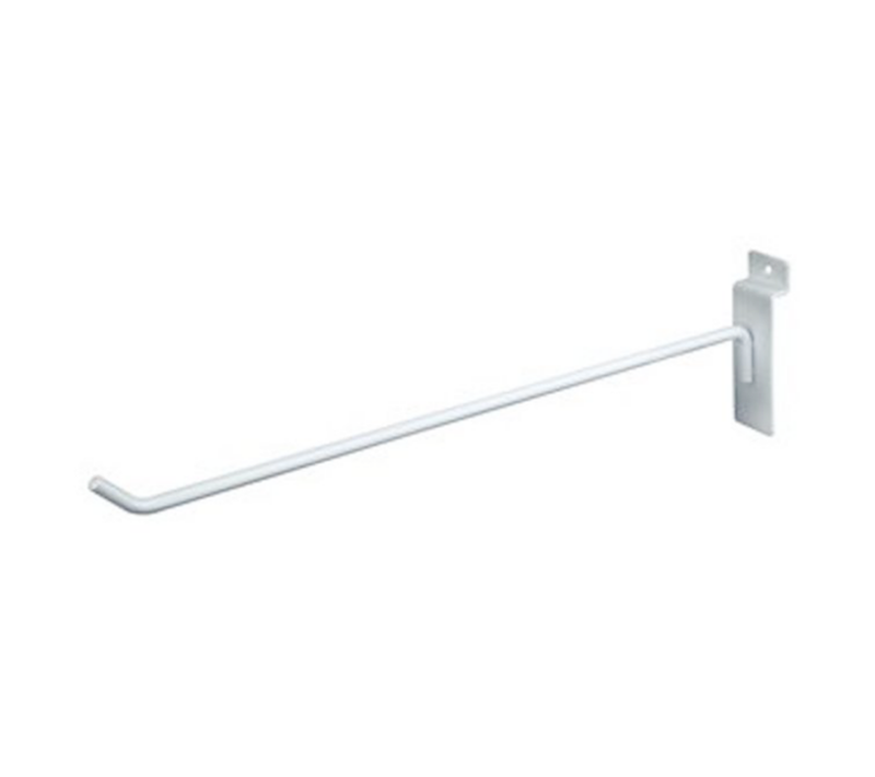 White 12" Slatwall Hook