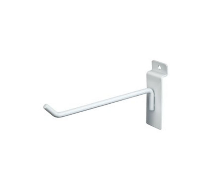White 6" Slatwall Hook