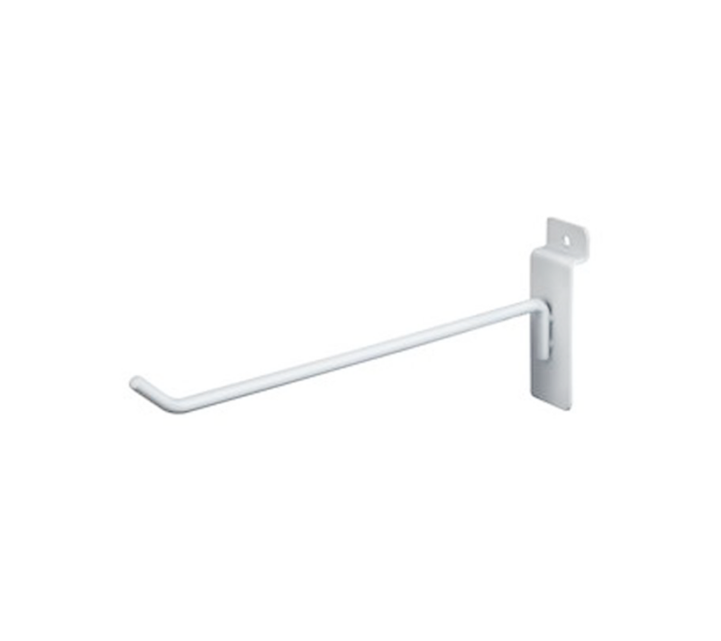 White 8" Slatwall Hook