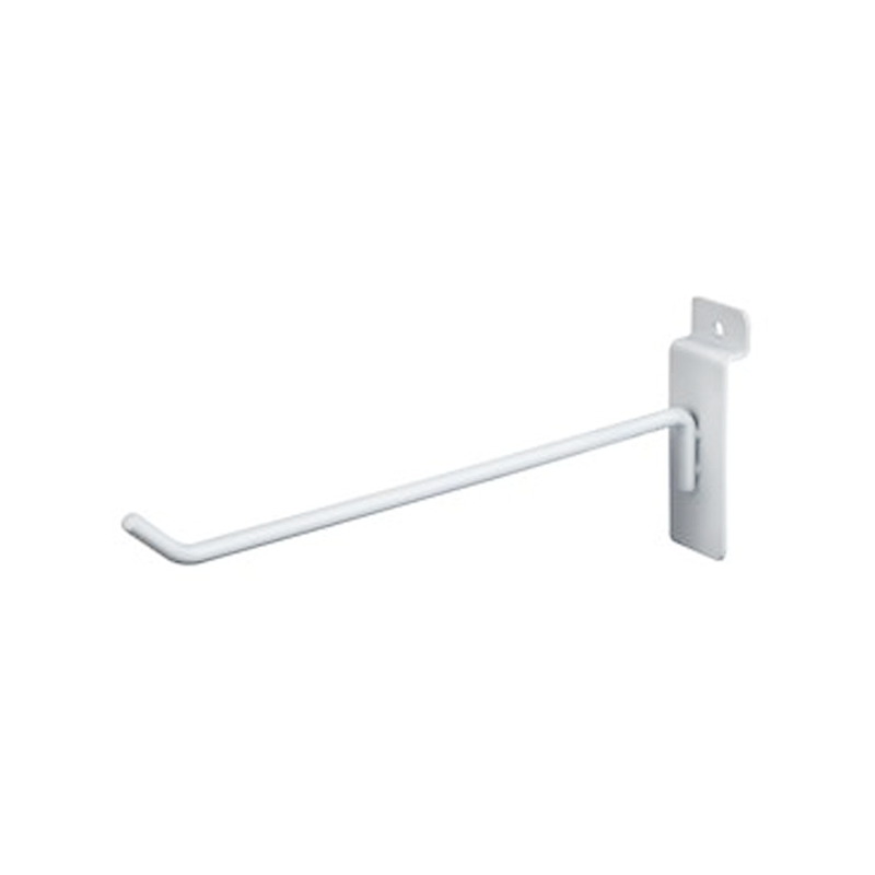 White 8" Slatwall Hook