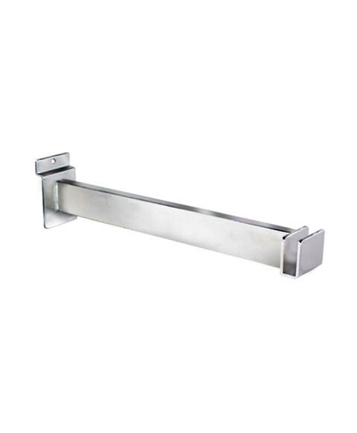 CHROME 12" RECTANGULAR HANGRAIL BRACKET Store Displays