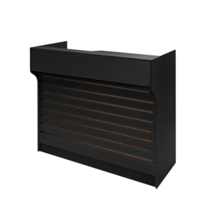 Black 4' slatwall ledgetop register counter