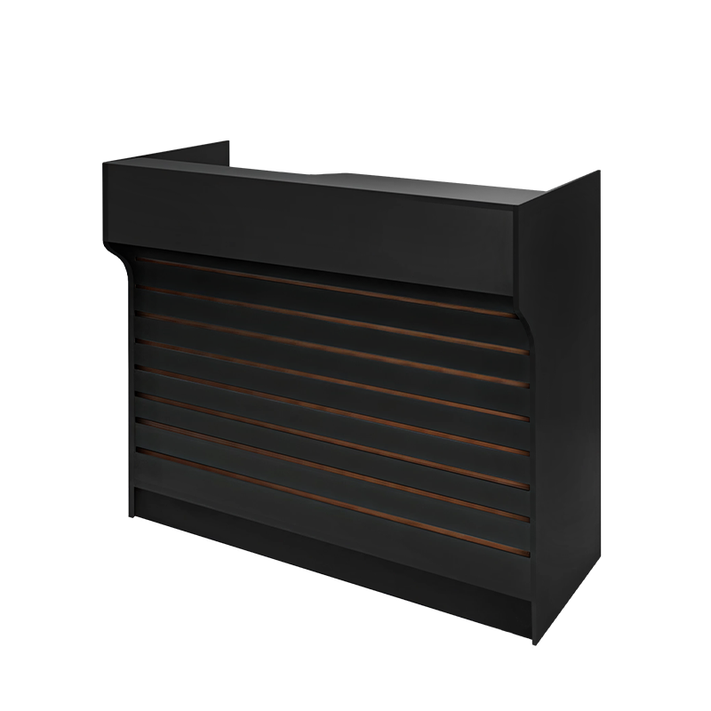 Black 4' slatwall ledgetop register counter