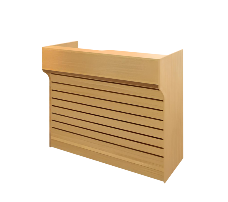 Maple 4' slatwall ledgetop register counter