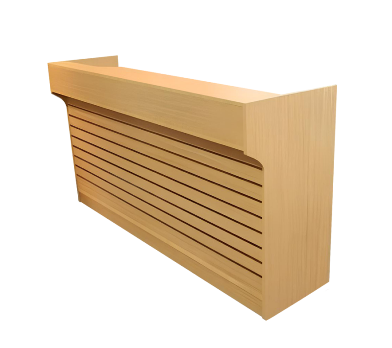Maple 6' slatwall ledgetop register counter