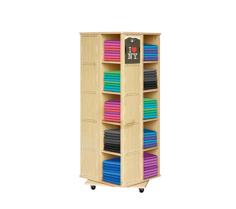 Maple 20-bins Revolving T-Shirt Display w/Casters