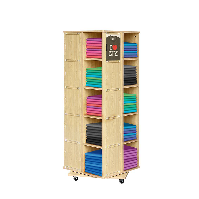 Maple 20-bins Revolving T-Shirt Display w/Casters