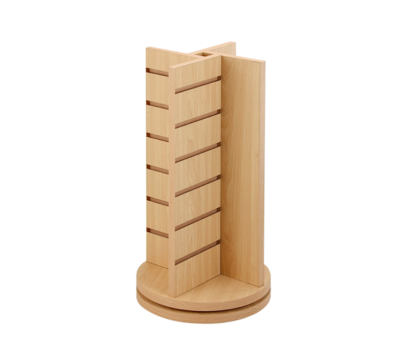 4 Way Rotating Slatwall Wooden Merchandiser Display