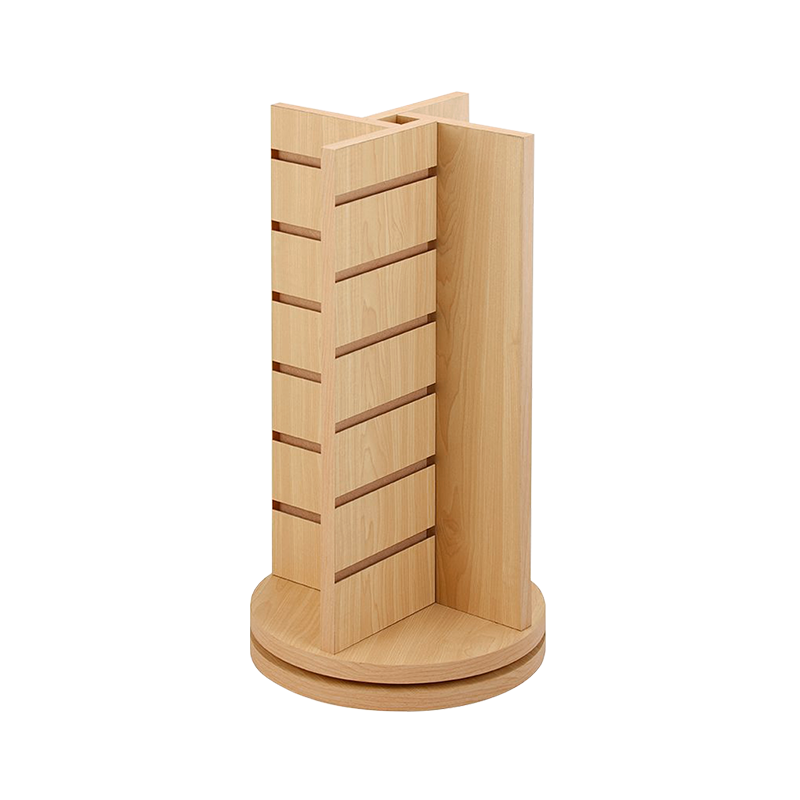 4 Way Rotating Slatwall Wooden Merchandiser Display