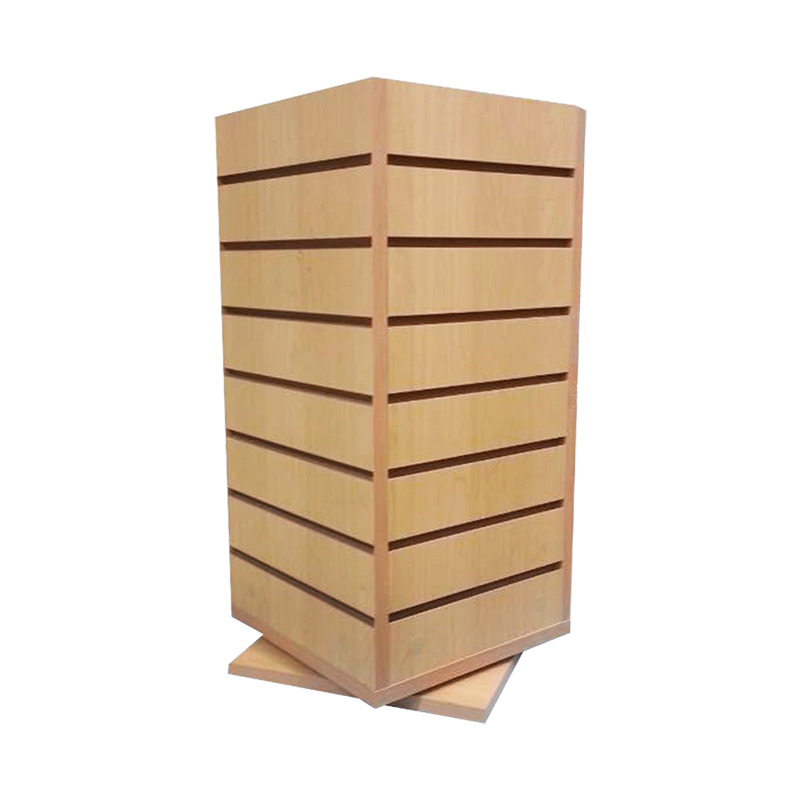 4 Sided Rotating Slatwall Wooden Merchandiser