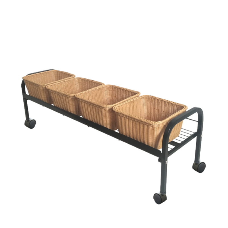 1-Tier Square Willow Four Basket Display
