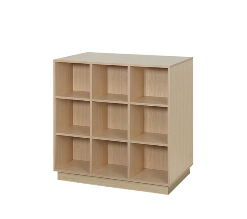 Double-Sided Maple Finish - 18 Cubbies