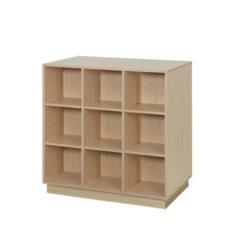 Double-Sided Maple Finish - 18 Cubbies