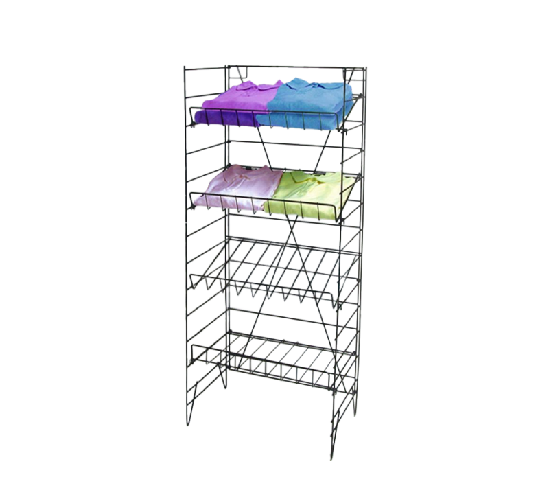 Black 4-Tier Stacking Shelf Rack