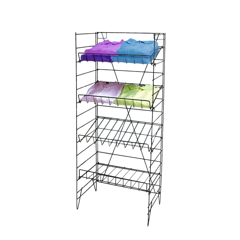 Black 4-Tier Stacking Shelf Rack