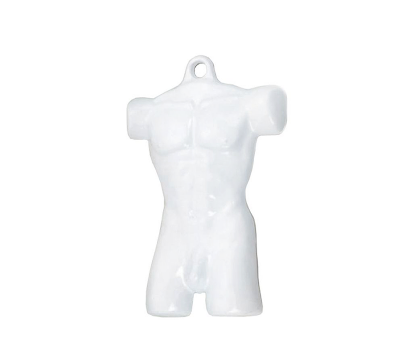White Male Plastic Full Torso Form