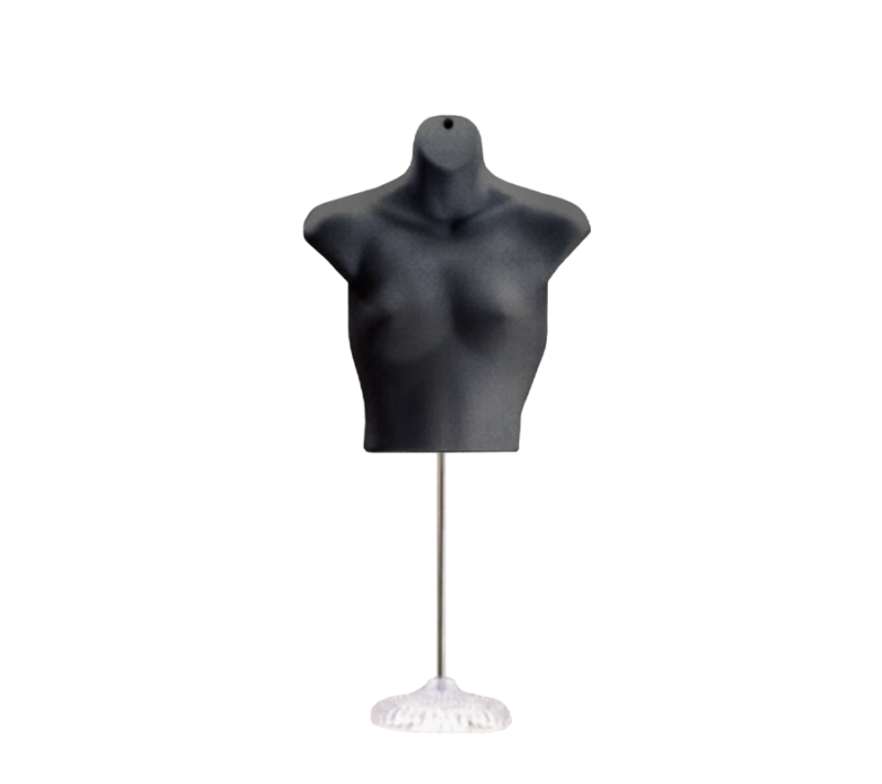 Black Female Upper Body Plastic Form w/ Crystal Base