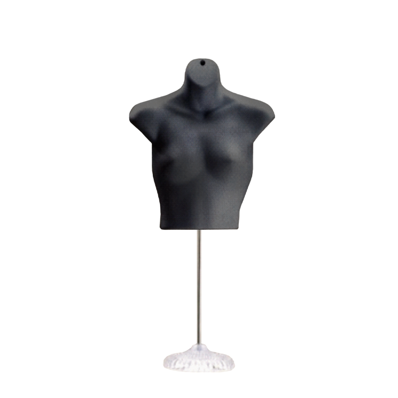 Black Female Upper Body Plastic Form w/ Crystal Base