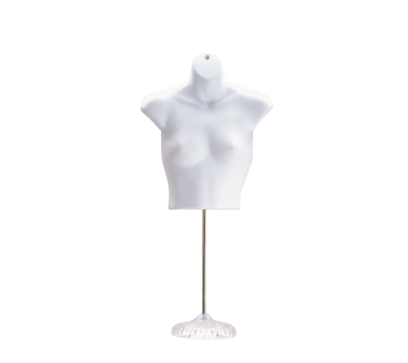 White Female Upper Body Plastic Form w/ Crystal Base