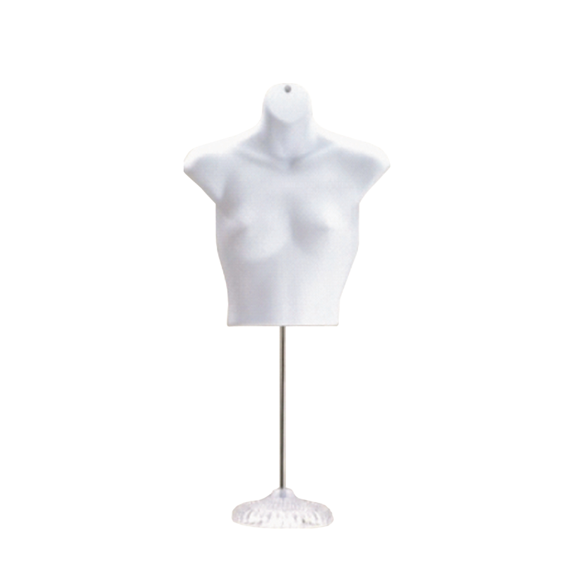 White Female Upper Body Plastic Form w/ Crystal Base