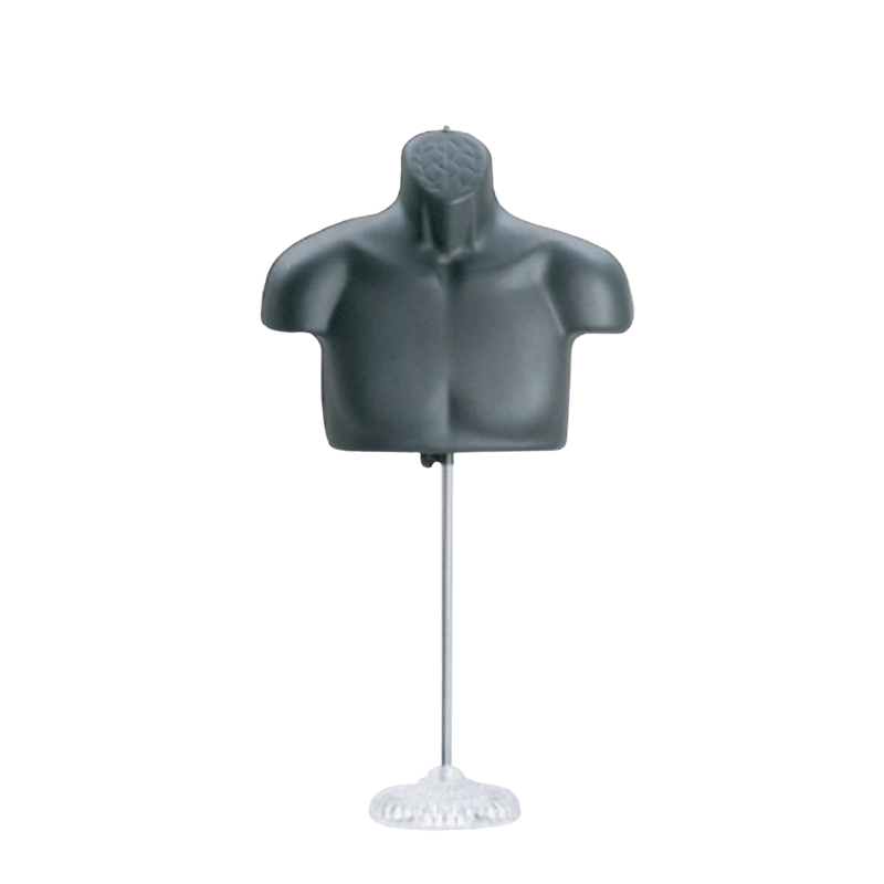Black Male Upper Body Plastic Form w/ Crystal Base