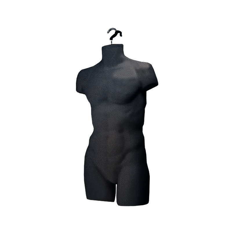 MALE MOLDED TORSO FORM - BLACK
