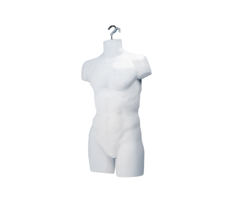 MALE MOLDED TORSO FORM - WHITE