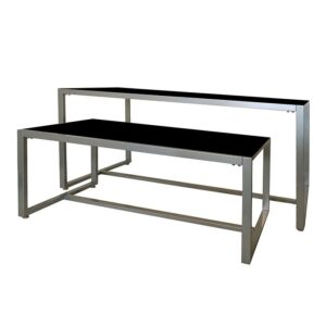 Reversible Wood Top Table Set - Black & White