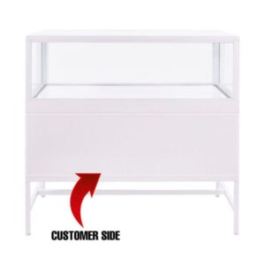 Deluxe Glass Showcase Display Cabinet w/Drawers - White - Image 4